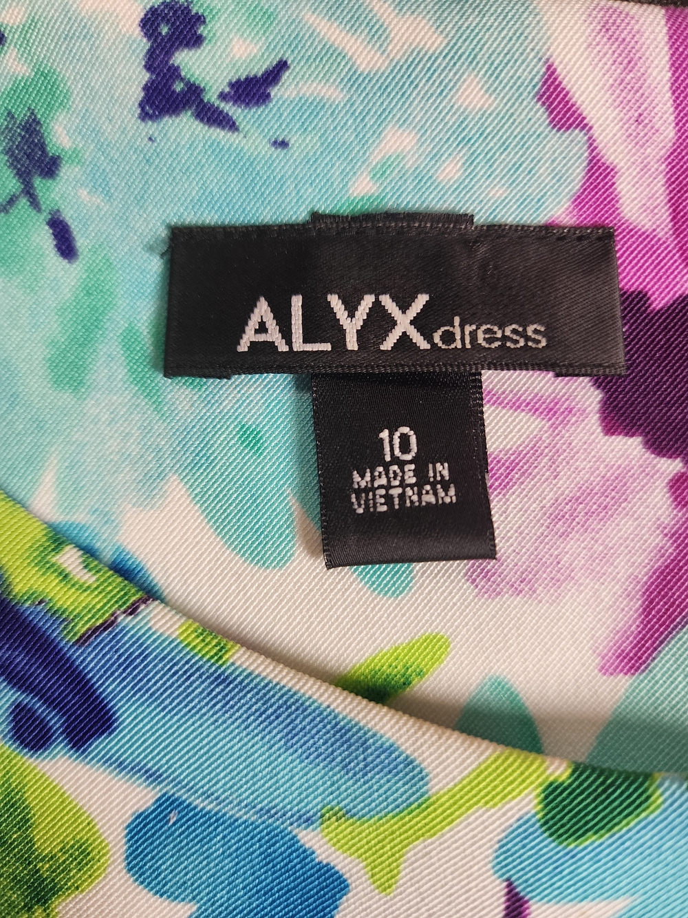 Alyx Multicolor Floral Midi Dress in Blue, Pink & Green Sheath Spring Colorful - Picture 5 of 9